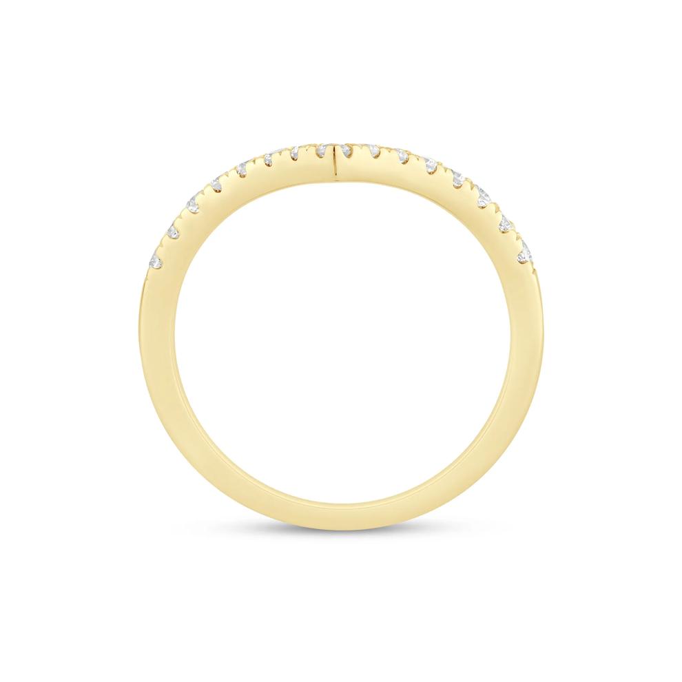 Lab Grown Diamond Chevron Contour Band in 14K Yellow Gold (1/3 ct. tw.) – Image 2 of 3