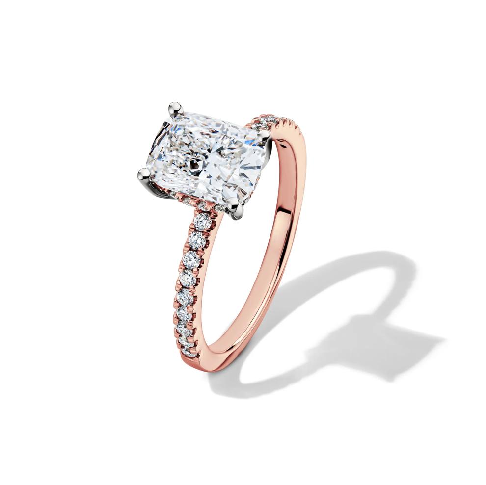 Lab Grown Diamond Elongated Cushion Engagement Ring in 14K Rose Gold (2 1/4 ct. tw.) – Image 4 of 4