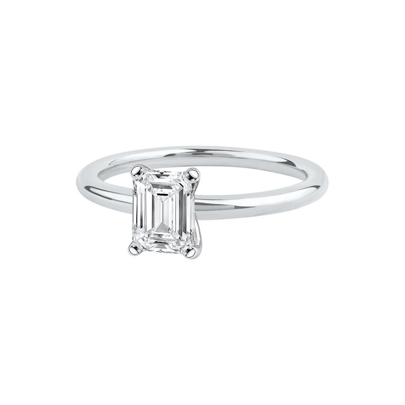 Lab Grown Diamond Emerald-Cut Solitaire Ring in Platinum (1 ct.) – Image 4 of 4