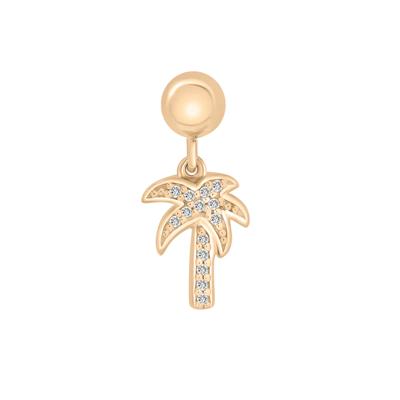 Diamond Accent Palm Tree Bead Charm in Vermeil