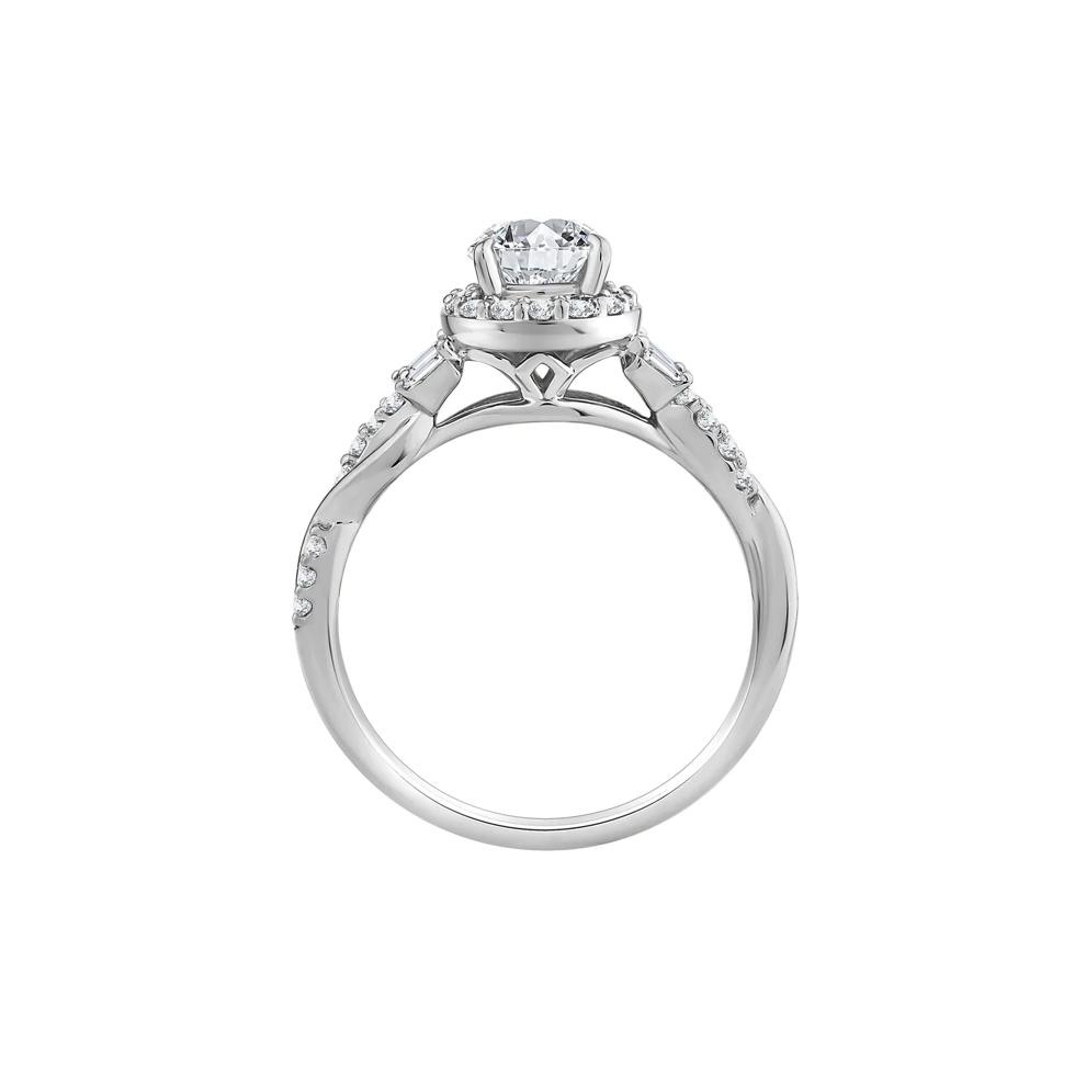 Lab Grown Diamond Pear-Shaped Halo Engagement Ring in 10K White Gold (1 ct. tw.) – Image 2 of 3