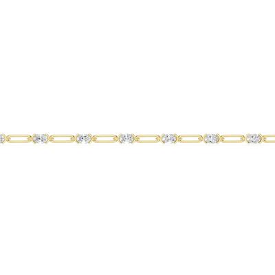 Lab Grown Diamond Oval Link Bracelet in 14K Yellow Gold (3 ct. tw.)