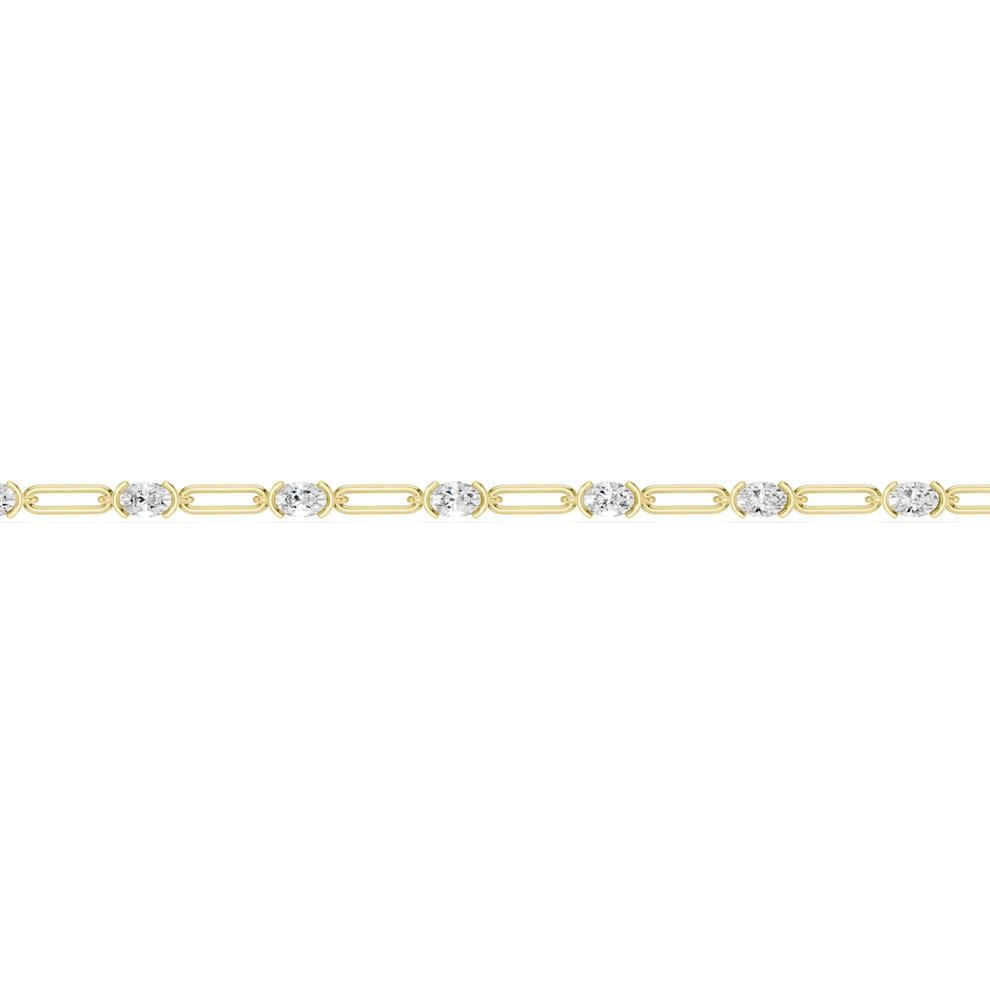 Lab Grown Diamond Oval Link Bracelet in 14K Yellow Gold (3 ct. tw.) – Image 1 of 2