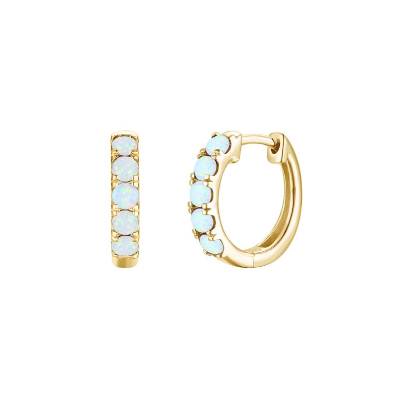 Opal Hoop Earrings in 10K Yellow Gold – Image 1 of 1