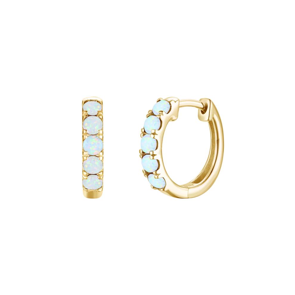 Opal Hoop Earrings in 10K Yellow Gold – Image 1 of 1