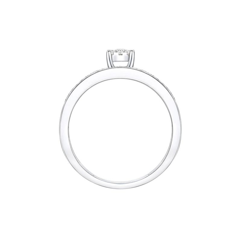 Diamond Double-Row Halo Promise Ring in Sterling Silver &#40;1/4 ct. tw.&#41; – Image 2 of 3