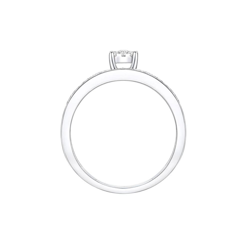 Diamond Double-Row Halo Promise Ring in Sterling Silver (1/4 ct. tw.) – Image 2 of 3