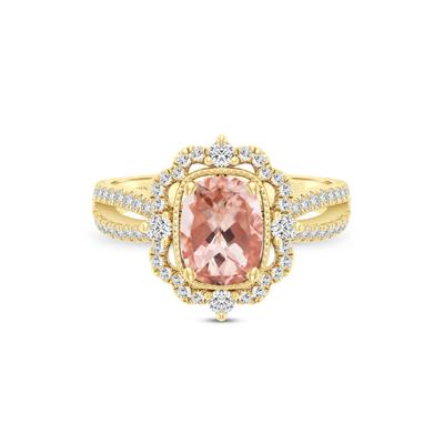 Paulette Morganite & Diamond Engagement Ring in 14K Gold (1/2 ct. tw.)