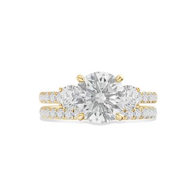 Lab Grown Diamond Three-Stone Engagement Set in 10K Yellow Gold (3 ct. tw.)