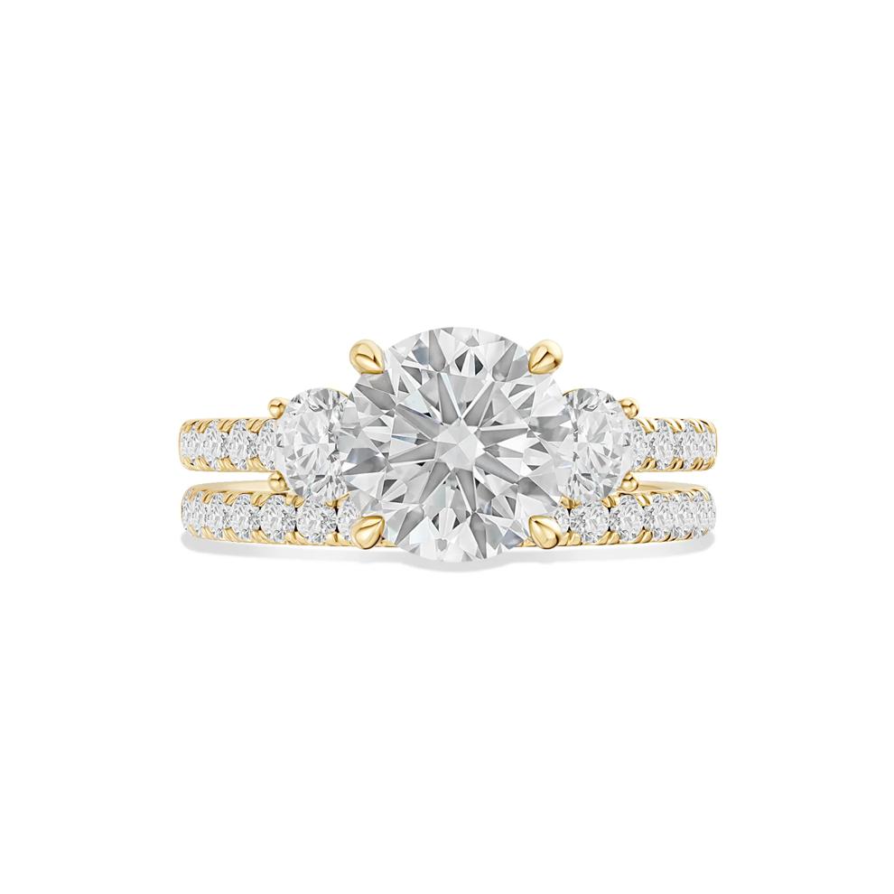 Lab Grown Diamond Three-Stone Engagement Set in 10K Yellow Gold (3 ct. tw.) – Image 1 of 6