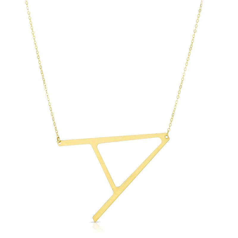 &quot;A&quot; Initial Necklace in 14K Yellow Gold – Image 1 of 3