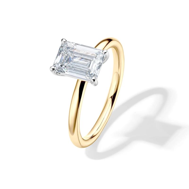 Lab Grown Diamond Emerald-Cut Solitaire Ring in 14K Yellow Gold &#40;2 ct.&#41; – Image 4 of 4