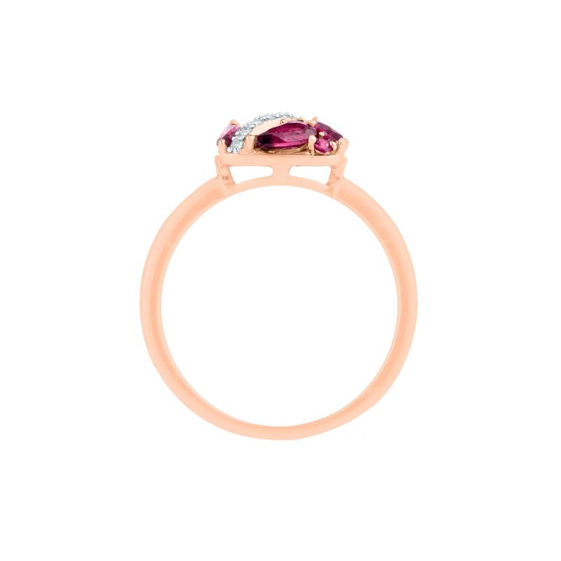 Amethyst, Tourmaline, Rhodolite and Diamond Accent Ring in 10K Rose Gold – Image 2 of 4