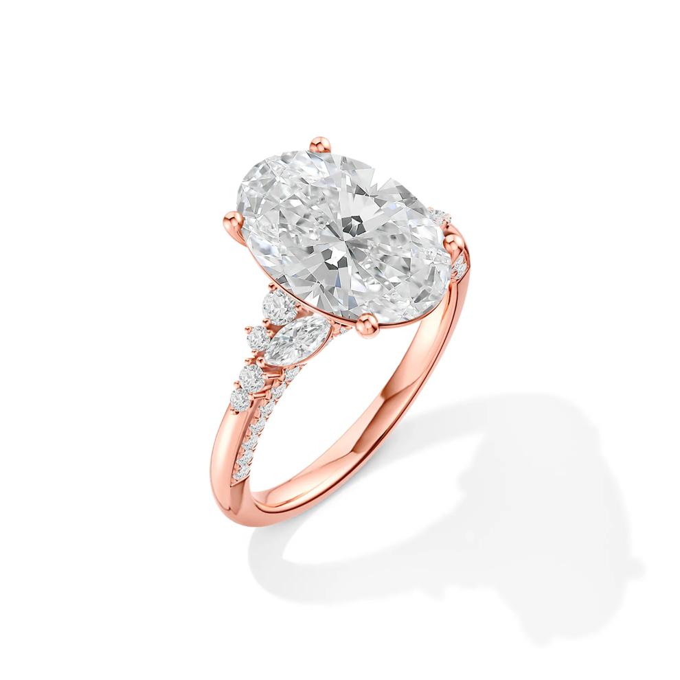 Lab Grown Diamond Oval Center Wedding Ring in 14K Rose Gold (4 1/2 ct. tw.) – Image 4 of 4