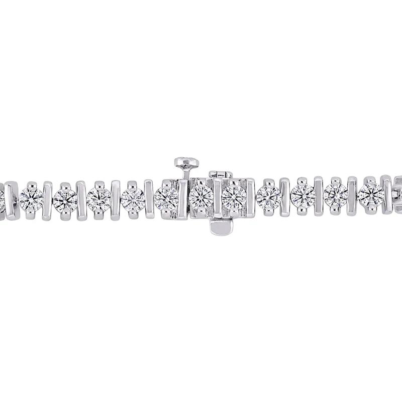 Moissanite Tennis Bracelet with Spacer Bars in Sterling Silver &#40;4 1/2 ct. dew&#41; – Image 3 of 5