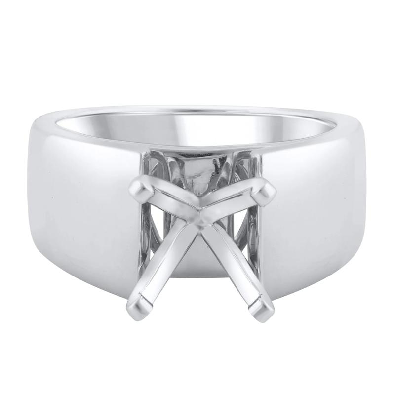 Wide Cathedral Semi-Mount Engagement Ring in 14K Gold, 9.8MM &#40;Setting Only&#41; – Image 2 of 6