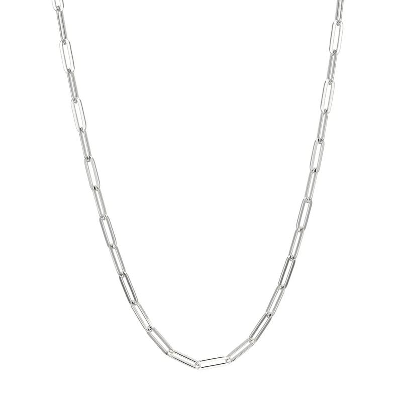 Paperclip Chain Necklace in Sterling Silver, 4.5mm, 18&quot; – Image 1 of 1