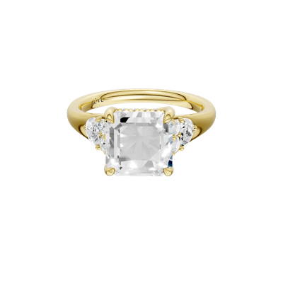 Wilma Lab Grown Diamond Asscher-Cut Center Engagement Ring in 14K Yellow Gold (4 1/2 ct. tw.)