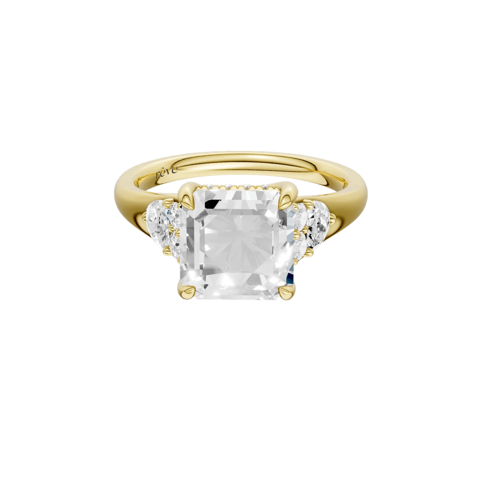Wilma Lab Grown Diamond Asscher-Cut Center Engagement Ring in 14K Yellow Gold (4 1/2 ct. tw.) – Image 1 of 5