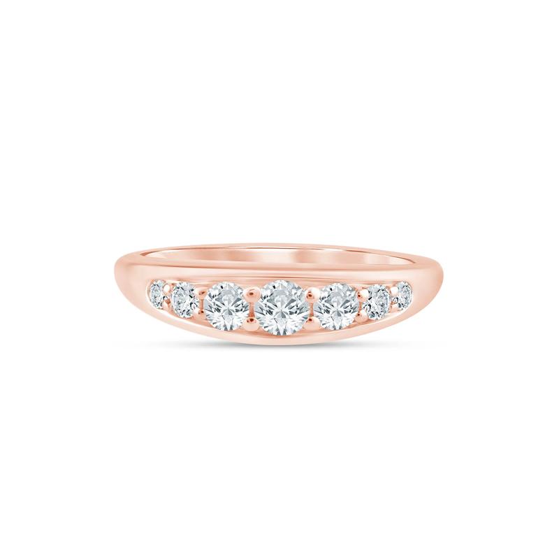 Lab Grown Diamond Graduated Channel Band in 14K Rose Gold – Image 1 of 3