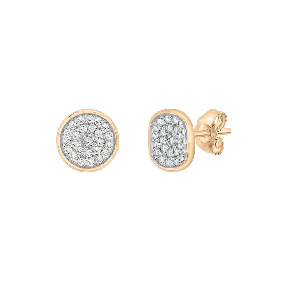 Diamond Flat Disc Stud Earrings in 10K Yellow Gold (1/10 ct. tw.) – Image 1 of 1