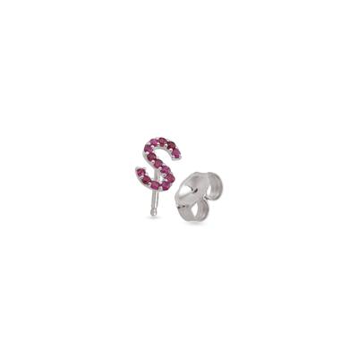 14K White Gold Personalized Initial Earring