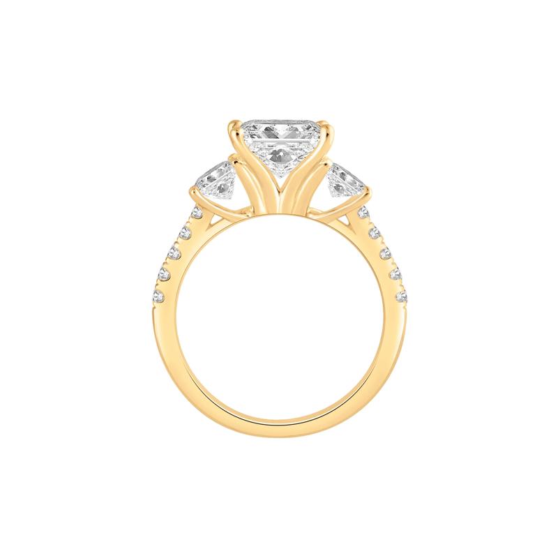 Lab Grown Diamond Princess-Cut Three-Stone Engagement Ring in 14K Yellow Gold (3 ct. tw.) – Image 2 of 4