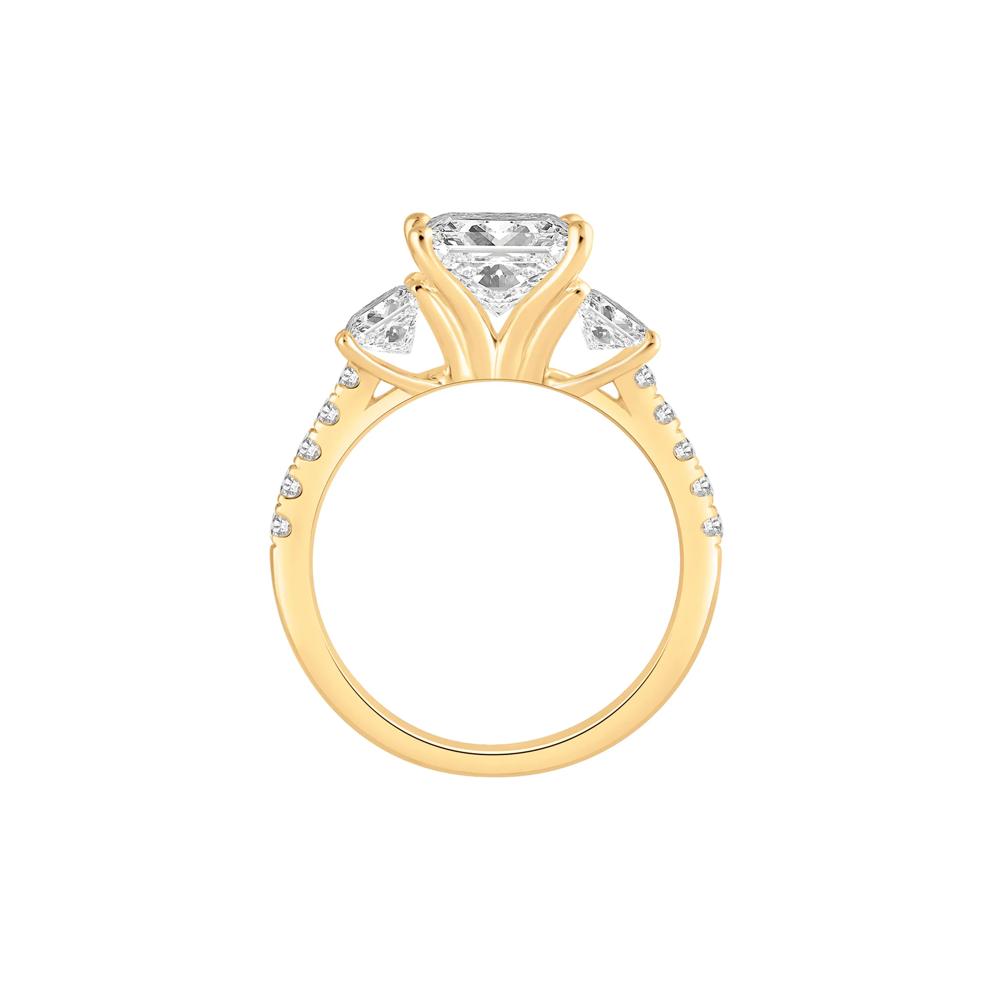Lab Grown Diamond Princess-Cut Three-Stone Engagement Ring in 14K Yellow Gold (3 ct. tw.) – Image 2 of 4