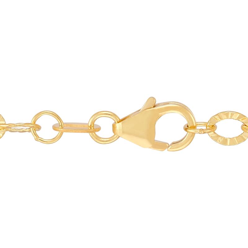 Polished Hollow Sunshine Rolo Chain Necklace in 14K Yellow Gold, 18&quot;  – Image 3 of 3