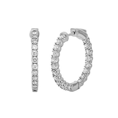 Diamond Inside-Out Hoop Earrings in 14K White Gold (1/2 ct. tw.)