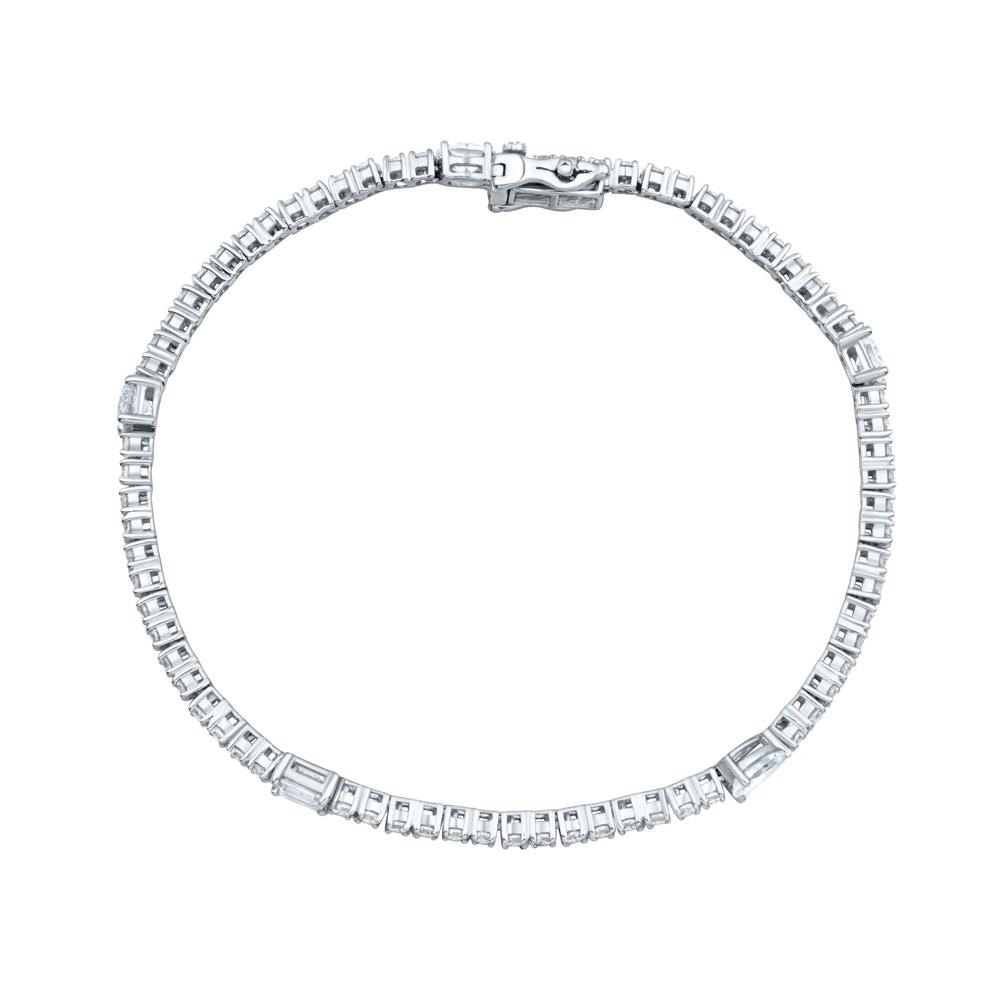 Lab Grown Diamond Mixed Shape Tennis Bracelet in 14K White Gold (3 ct. tw.) – Image 2 of 3