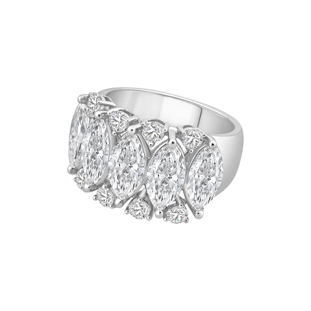 Lab Grown Marquise and Round Diamond Band in 14K White Gold (5 3/4 ct. tw.) – Image 4 of 4