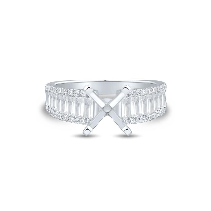 Lab Grown Diamond Semi-Mount Engagement Ring in 14K White Gold &#40;1 ct. tw.&#41; &#40;Setting Only&#41; – Image 1 of 6