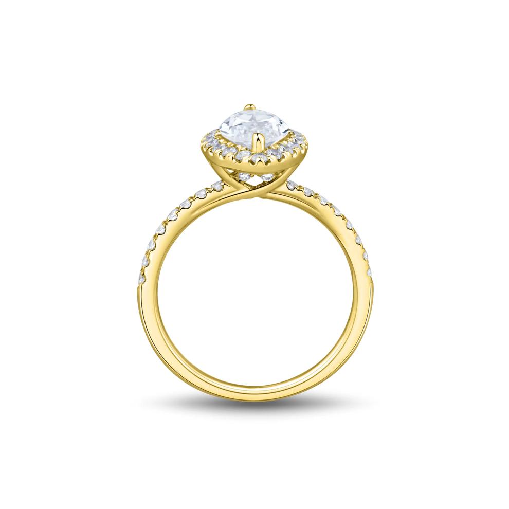 Lab Grown Diamond Marquise-Cut Halo Engagement Ring in 14K Yellow Gold (2 ct. tw.) – Image 2 of 3