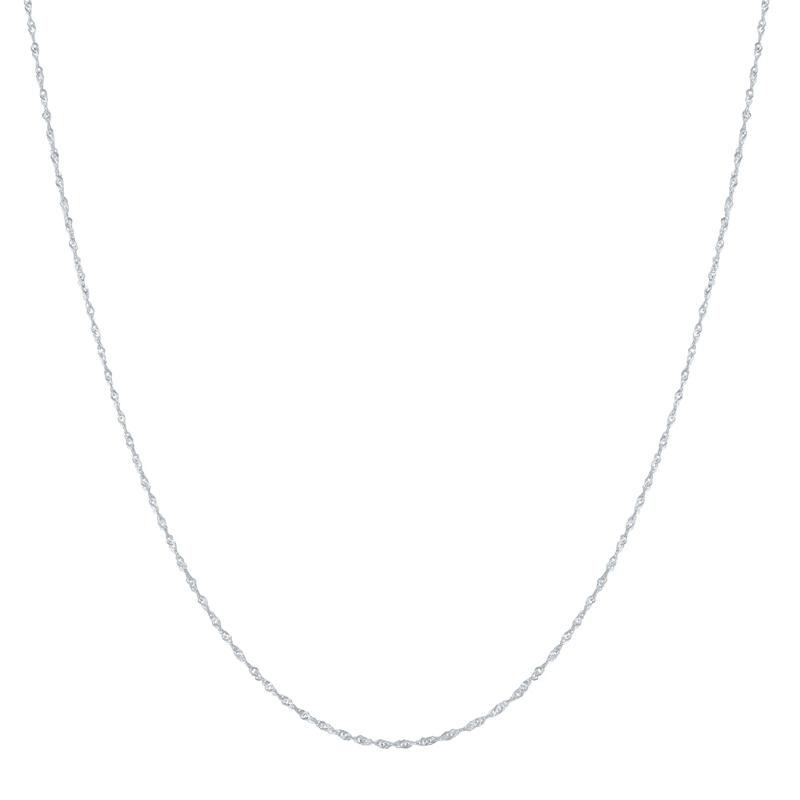 Solid Singapore Necklace in 14K White Gold – Image 1 of 2