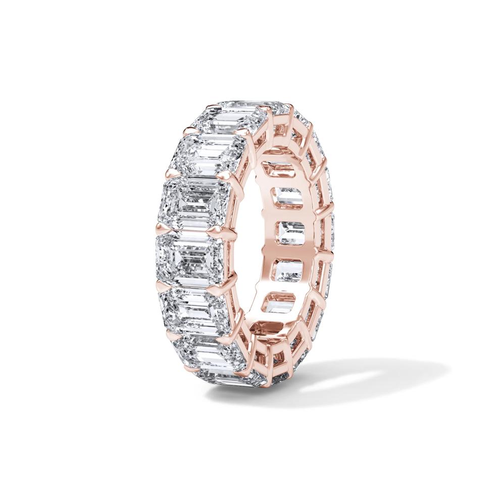 Lab Grown Diamond Emerald-Cut Eternity Band in 18K Rose Gold (12 ct. tw.) – Image 3 of 4