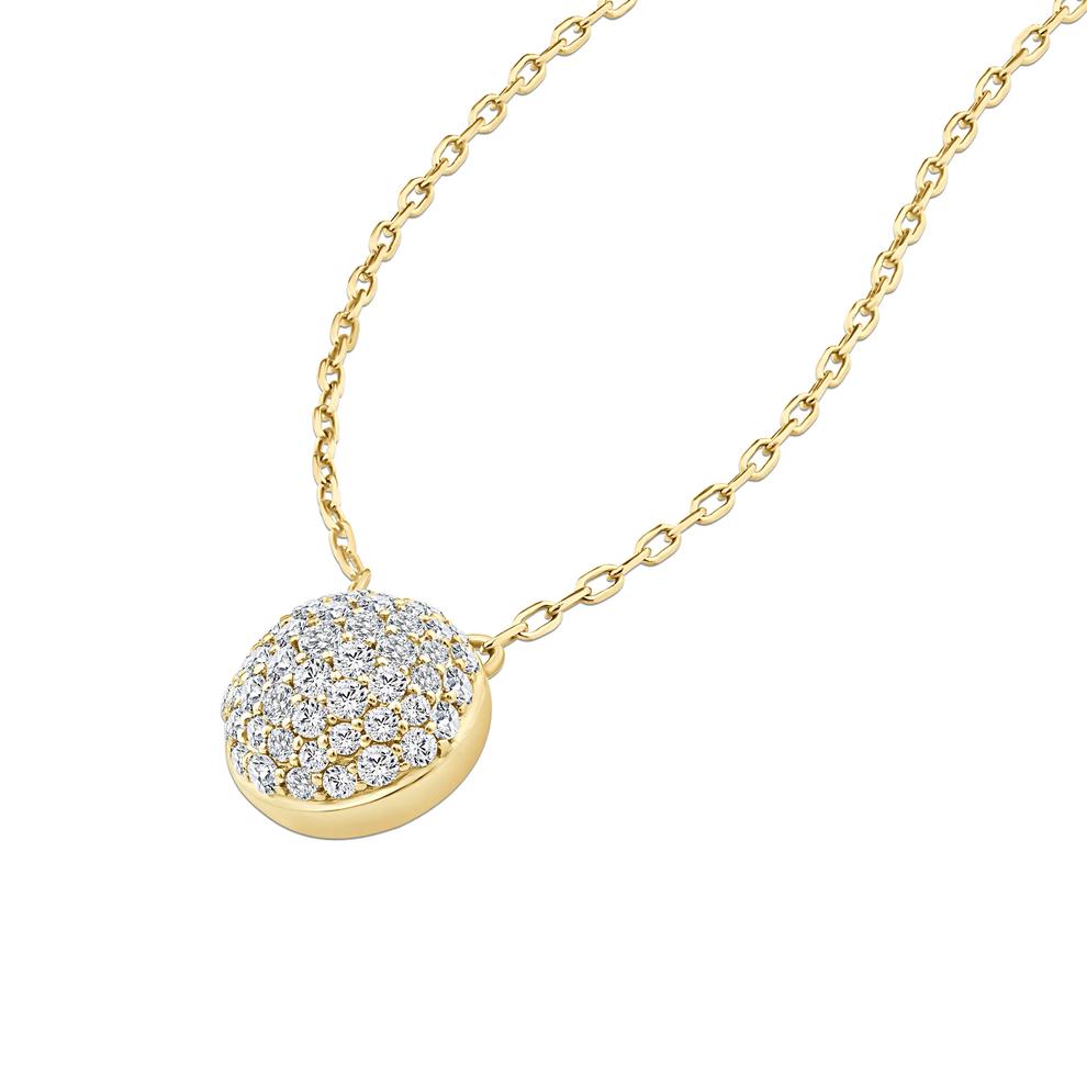 Diamond Domed Pendant in 10K Yellow Gold (1/3 ct. tw.) – Image 3 of 4