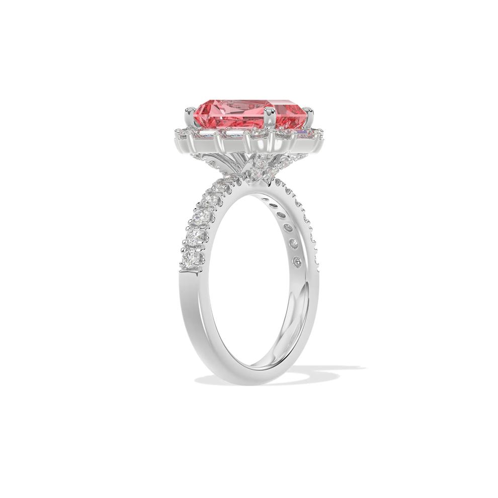 Pink Lab Grown Diamond Halo Engagement Ring in 14K White Gold (4 ct. tw.) – Image 3 of 4