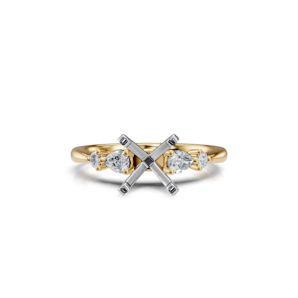  Diamond Semi-Mount Engagement Ring in 14K Yellow and White Gold (1/5 ct. tw.) (Setting Only) – Image 1 of 6