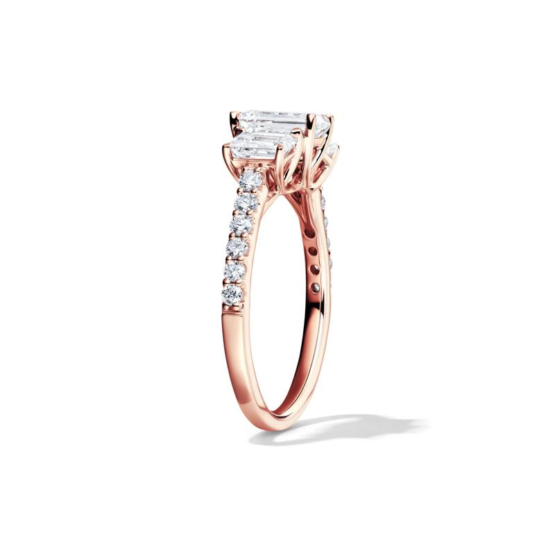 Lab Grown Diamond Emerald-Cut Three Stone Ring in 14K Rose Gold &#40;2 ct. tw.&#41; – Image 3 of 4