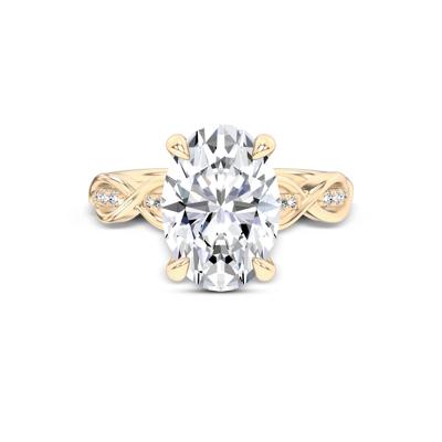 Lab Grown Diamond Oval Twist-Shank Engagement Ring in 14K Yellow Gold (4 ct. tw.)