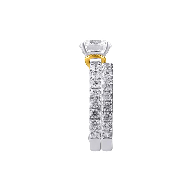 Natalia Lab Grown Diamond Bridal Set in in 14K White &amp; Yellow Gold &#40;4 ct. tw.&#41; – Image 3 of 7