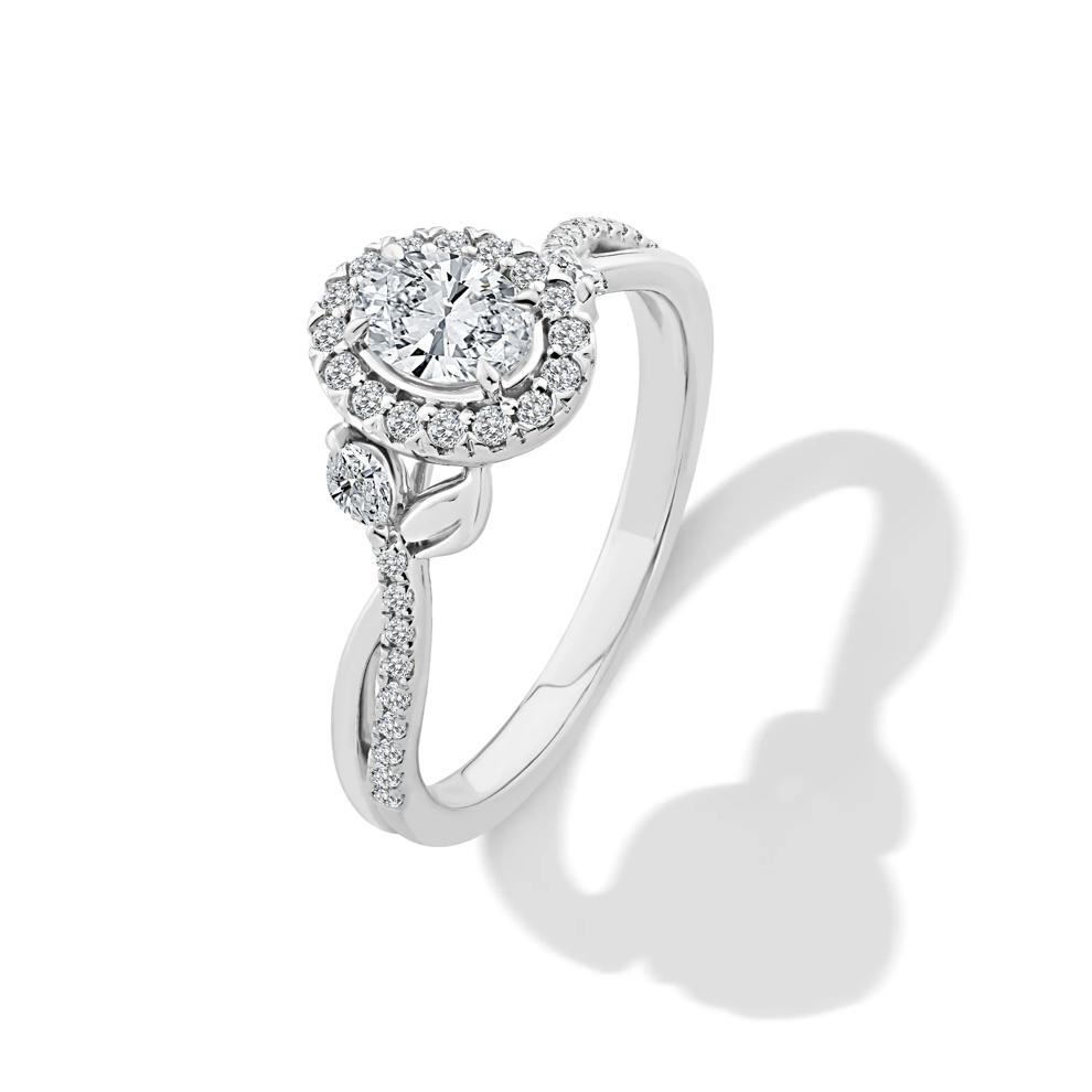 Diamond Oval Engagement Ring in 14K White Gold (5/8 ct. tw.) – Image 4 of 4