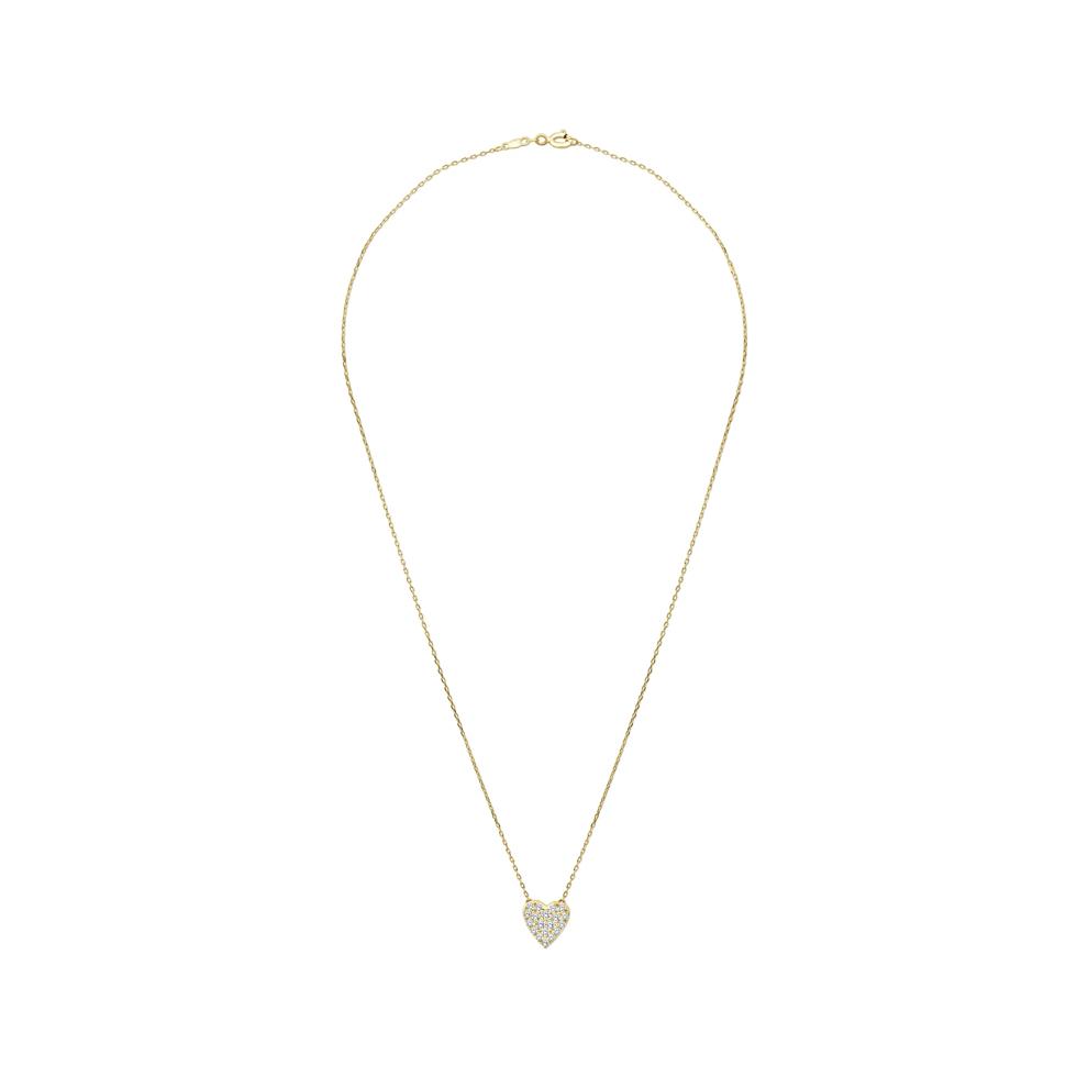 Diamond Heart Pendant Necklace in 10K Yellow Gold (1/5 ct. tw.) – Image 3 of 4