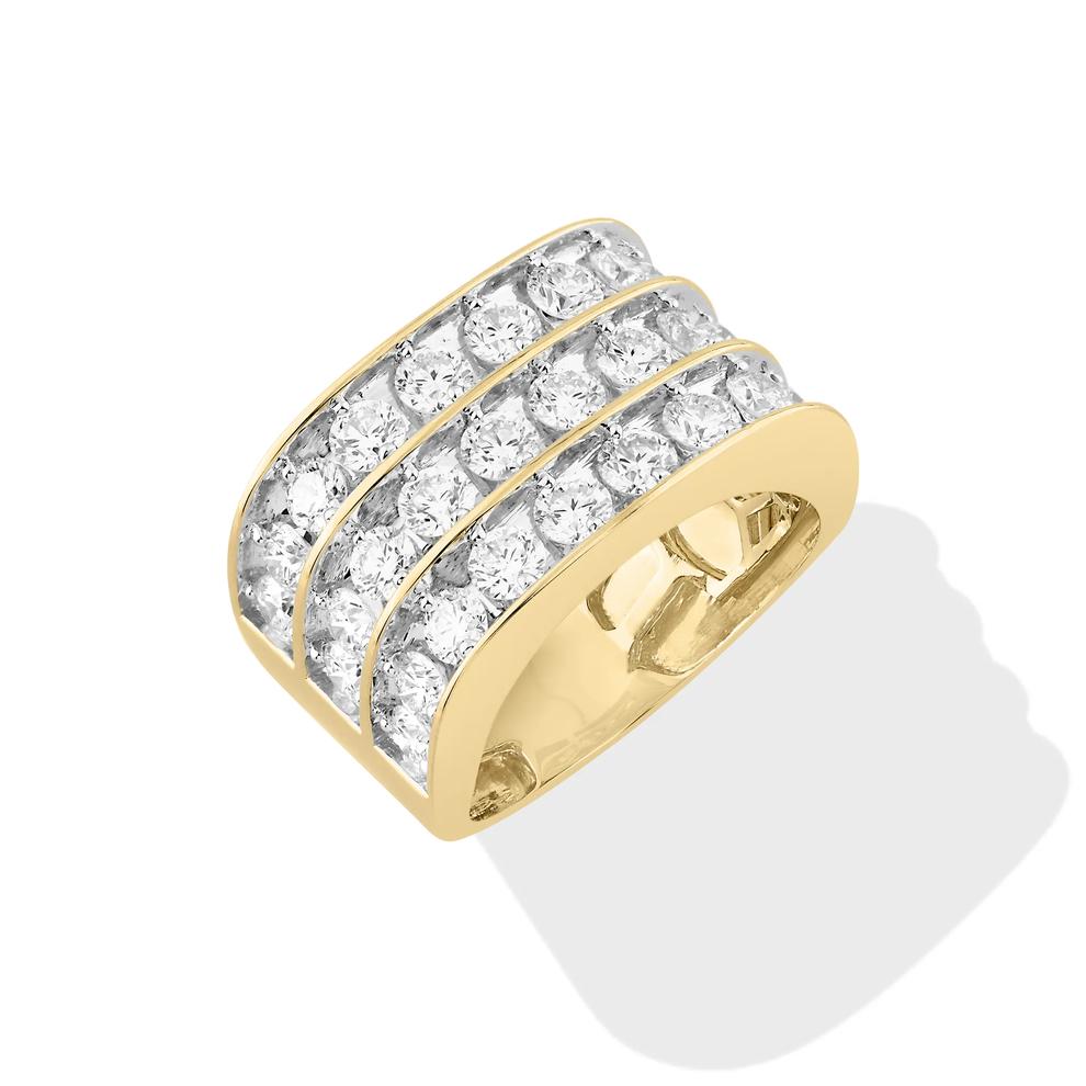 Men's Lab Grown Diamond Multi-Row Band in 10K Yellow Gold (4 ct. tw.) – Image 2 of 4