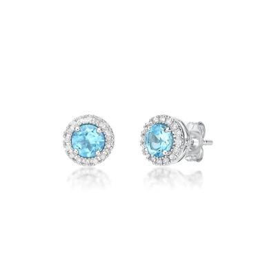 Diamond Earrings in Sterling Silver