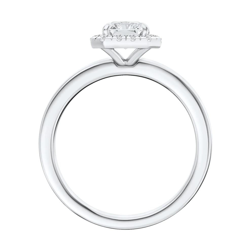 Diamond Radiant-Cut Halo Engagement Ring – Image 2 of 5