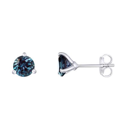 Lab Created Alexandrite Martini Stud Earrings in Sterling Silver
