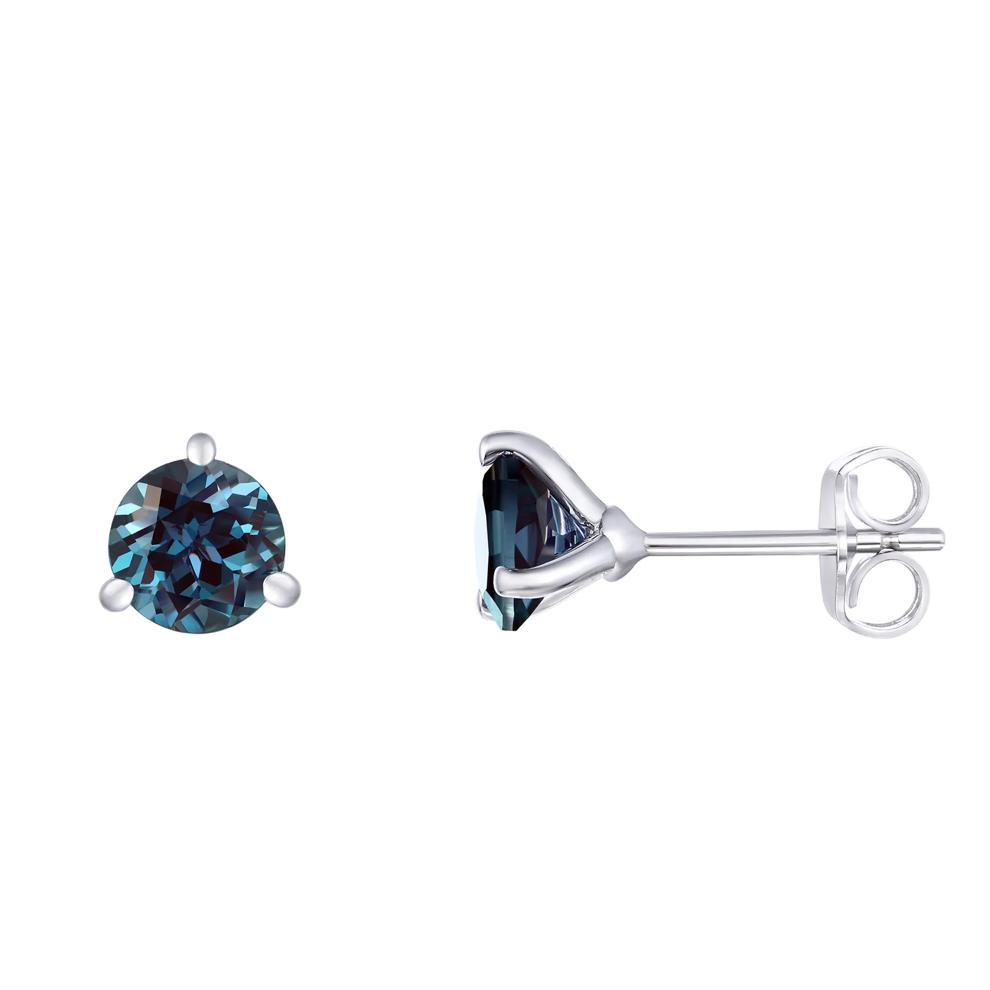 Lab Created Alexandrite Martini Stud Earrings in Sterling Silver – Image 1 of 3
