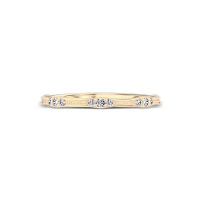 Lab Grown Diamond Milgrain Stack Band in 10K Yellow Gold (1/7 ct. tw.)